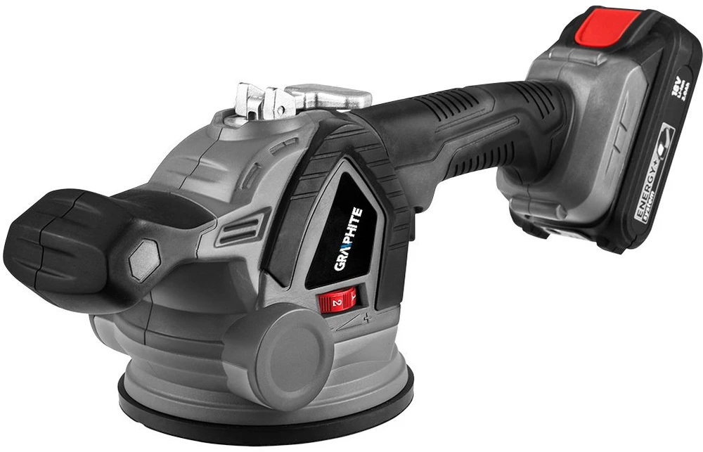 Graphite Przyssawka „Energy+“ 18 V plytelių siurbtukas + 2 Ah akumuliatorius + įkroviklis