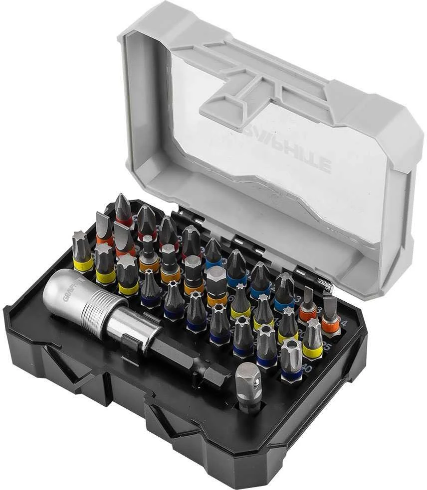 Zestaw Rinkinys Antgalių rinkinys 25 mm, su magnetiniu laikikliu 68 mm, 32 vnt.