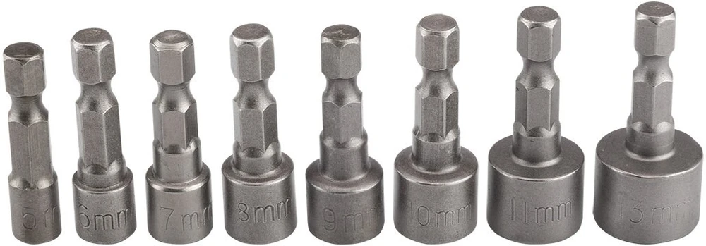 Graphite Rinkinys Atsuktuvų galvučių rinkinys 5/6/7/8/9/10/11/13 mm, šešiakampis, 8 vnt.