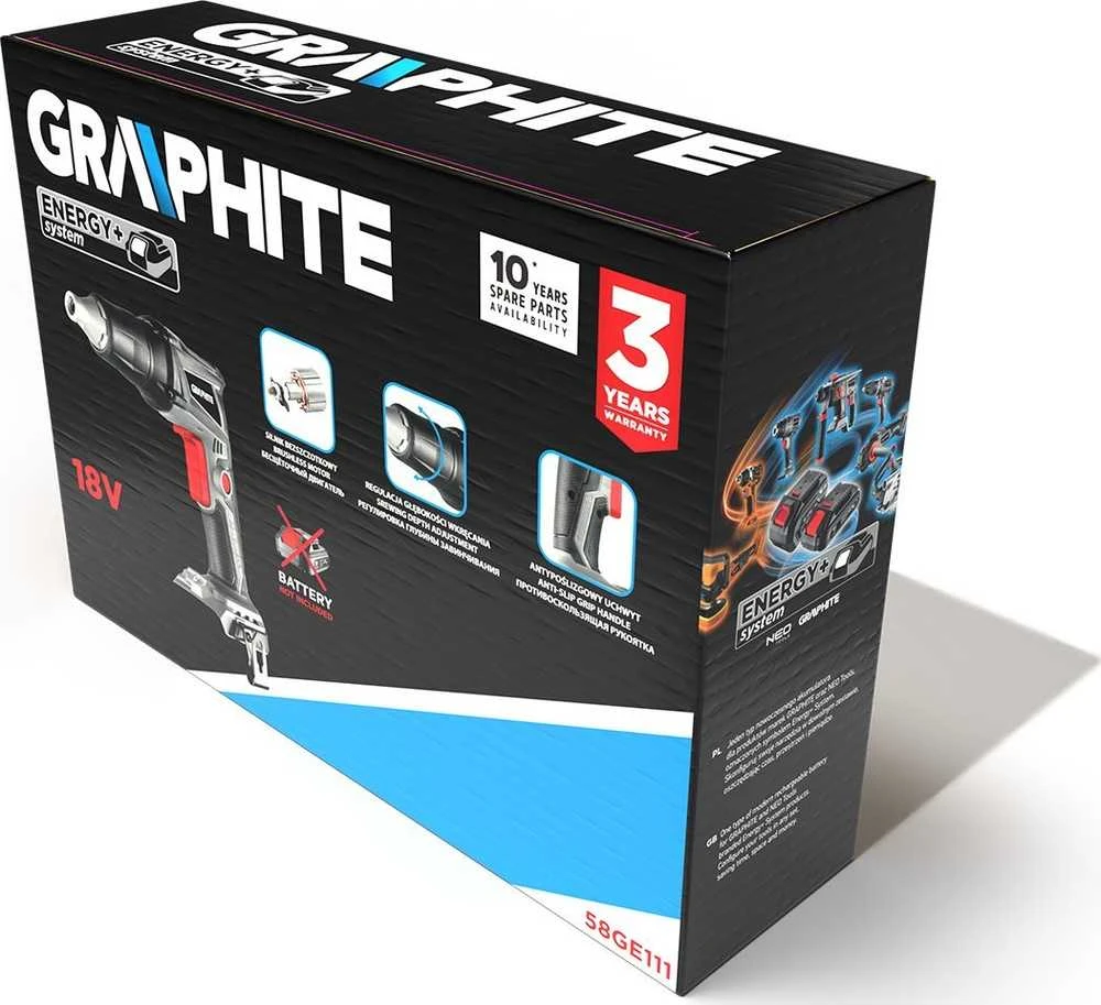 Akumuliatorinis suktuvas Graphite 58GE111; 18 V (be akumuliatoriaus ir pakrovėjo)