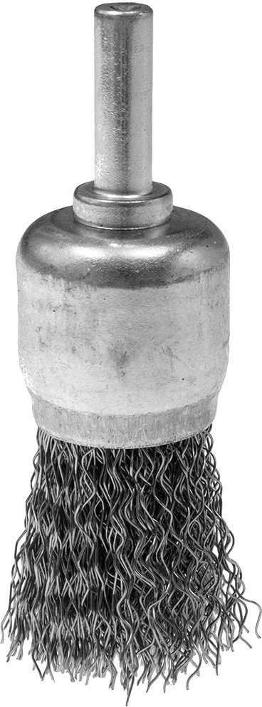Szczotka 24 mm vielinis šepetys, gofruota plieninė viela, su 6 mm kotu