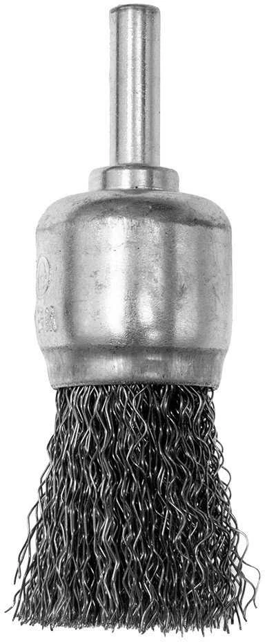 Szczotka 24 mm vielinis šepetys, gofruota plieninė viela, su 6 mm kotu