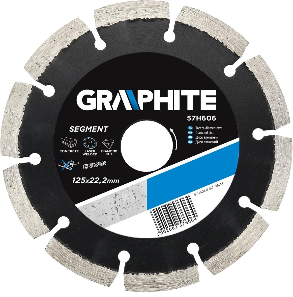 Graphite Grafito segmentuotas deimantinis peilis 230x22,2mm