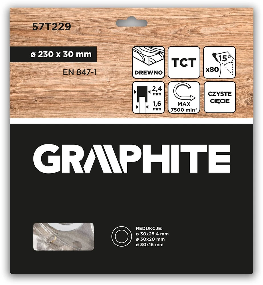 Graphite Tarcza Widia pjūklo diskas, 230 x 30 mm, 80 dantų