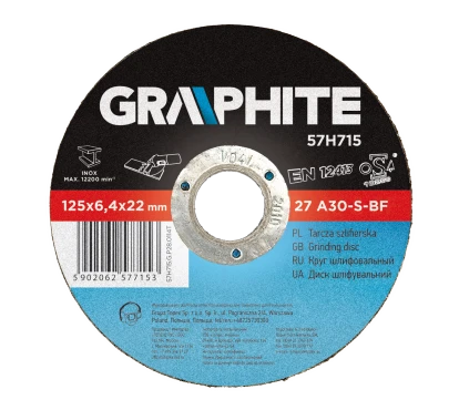 Metalo šlifavimo diskas GRAPHITE 27 A30-S 125 x 6,4 x 22,2 mm