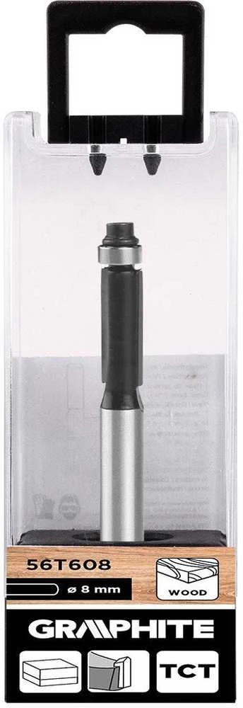 Frez Tiesus medžio pjoviklis su guoliu, kietmetalio, 8 x 19 mm, 8 mm kotas