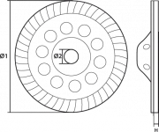 Graphite Grafito deimantinis šlifavimo diskas Turbina 115x22,2x5mm