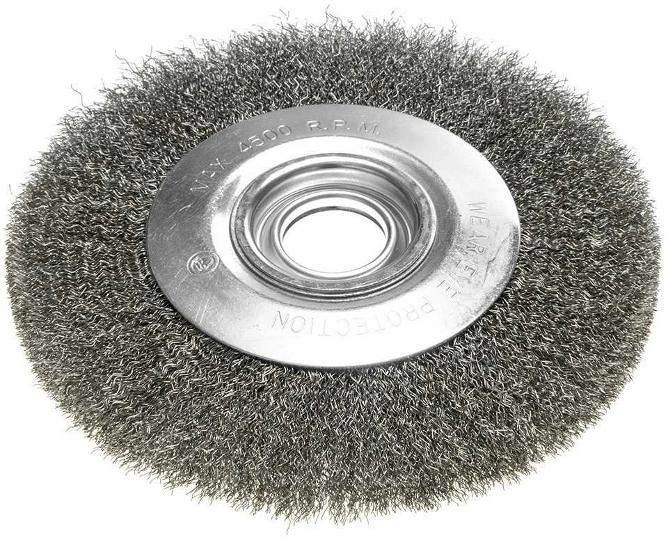 Szczotka Vielinis diskinis šepetys 200 x 32 mm, gofruota viela, plienas