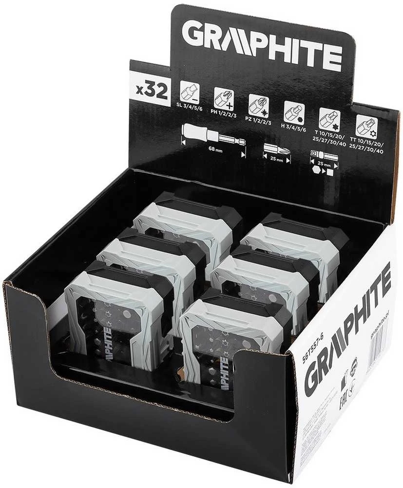 Graphite Ekranas Vitrina 6 x 56T557 (32 dalių antgalių rinkinys)