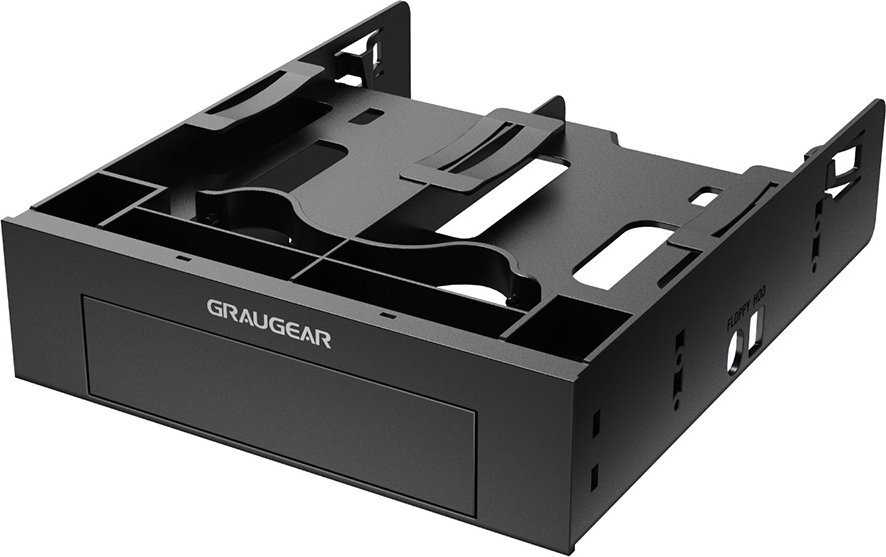 Graugear GRAUGEAR Einbaurahmen für 2x 2,5'' & 3,5'' HDD/SSD in 5,25''