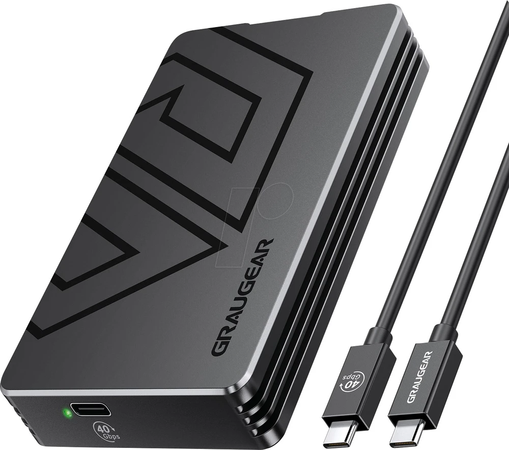 GAU GRAUGEAR externes M.2-SSD-GehĂ¤use mit PCIe 4.0 USB-C