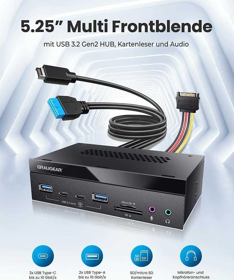 GAU GRAUGEAR G-MP03CR-AU sąsajos šakotuvas 10000 Mbit/ai