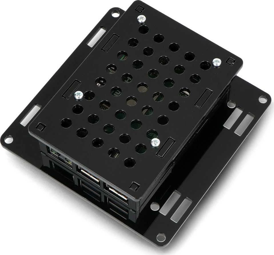 Gravlaser Dėklas Raspberry Pi 5 Vesa v2 tvirtinimui ant monitoriaus - juodas
