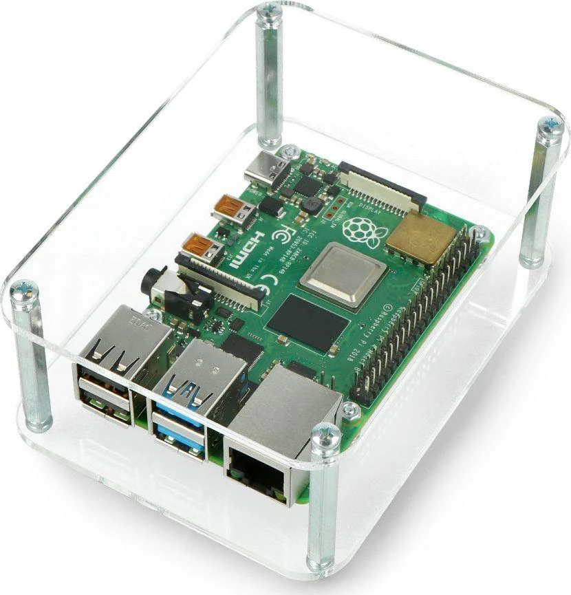 Skaidrus atviras Raspberry Pi korpusas