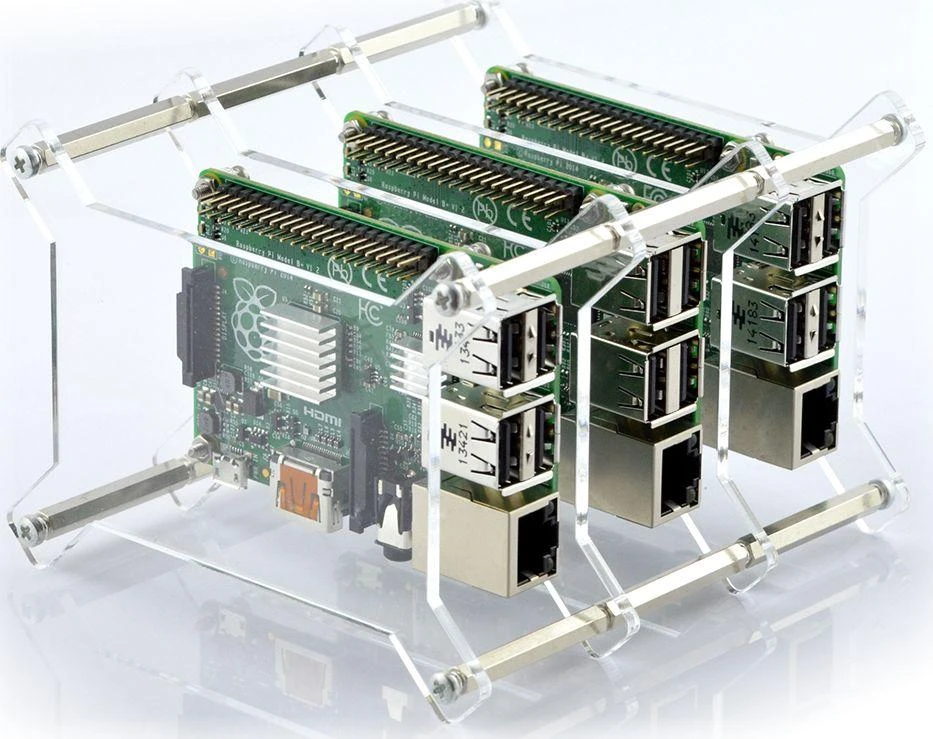 Gravlaser Dėklas skirtas Raspberry Pi 4B/3B+/3B/2B, x3, atviras
