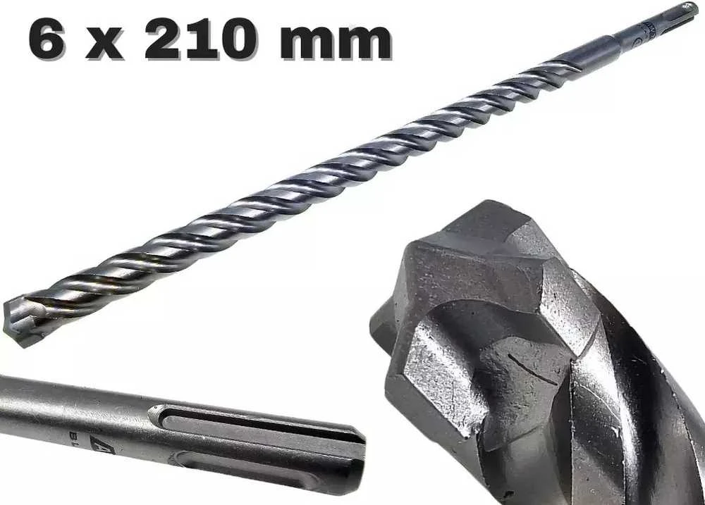 AW-Tools AWTOOLS GRĄŽTAS SDS PLUS 6x 210mm QUADRO XTREME Juodas LINE