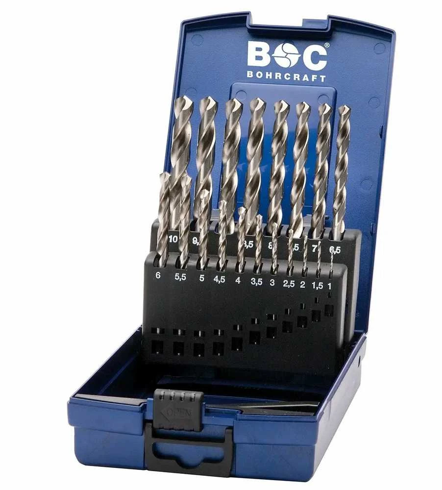 Grąžtas Grąžtų rinkinys BOHRCRAFT KG10 HSS-G ABS-Box /1-10x0,5/ 19 vnt.