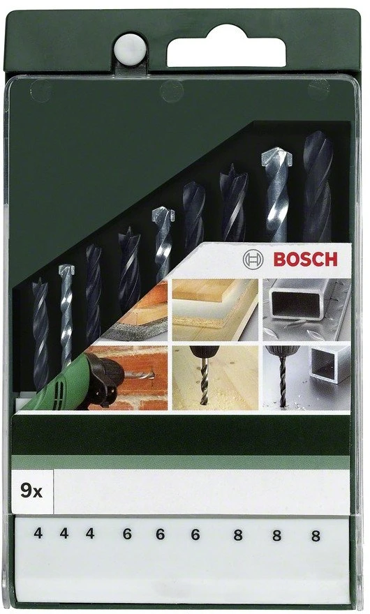Grąžtas „Bosch“ gręžtuvas HSS-R grąžtų rinkinys, 9 dalys.