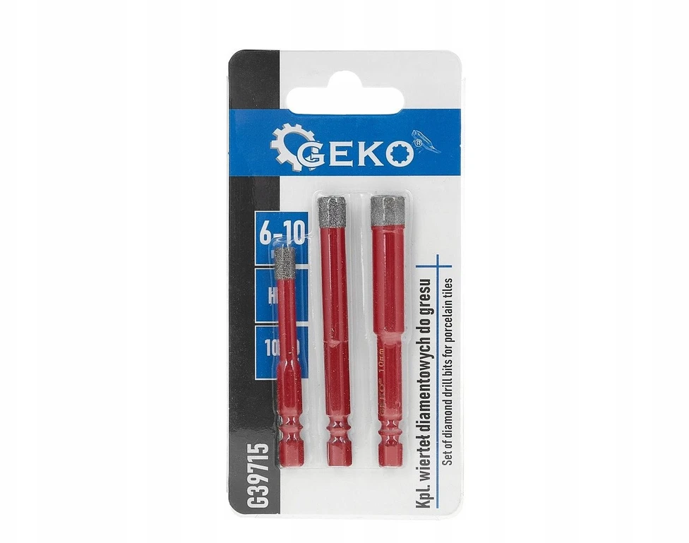 Grąžtas Geko grąžtų rinkinys deimantiniai grąžtai keramikai 6-10mm 3vnt. HEX (150)