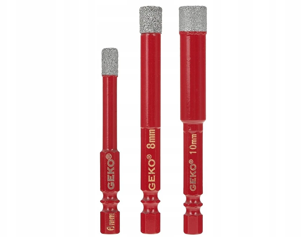 Grąžtas Geko grąžtų rinkinys deimantiniai grąžtai keramikai 6-10mm 3vnt. HEX (150)