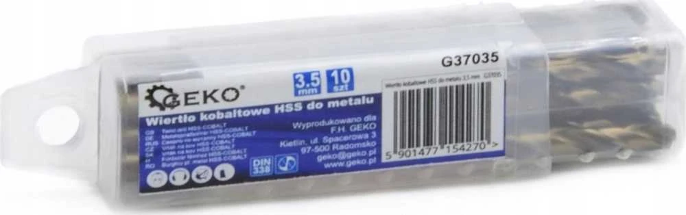 Grąžtas Geko HSS kobalto grąžtas metalui 3,5 mm (10/1890)