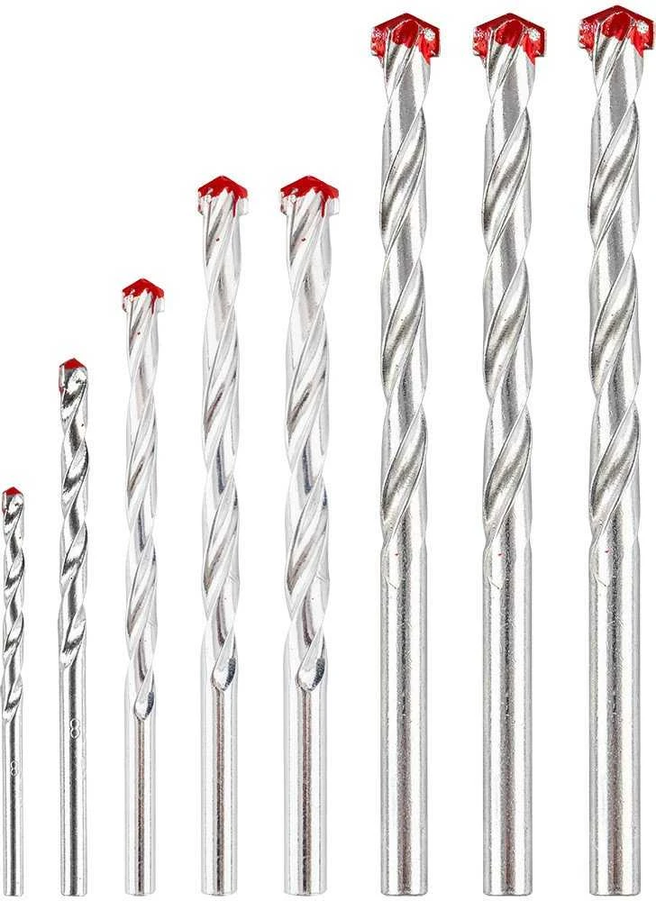 Grąžtas Zestaw Rinkinys Betono grąžtų rinkinys: 3, 4, 5, 6, 7, 8, 9, 10 mm, 8 vnt. rinkinys.
