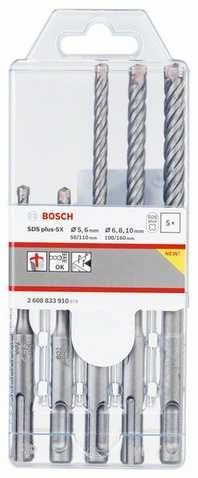 Bosch grąžtas betonui SDS+ 5 6 10 8 mm rinkinys (2608833910)