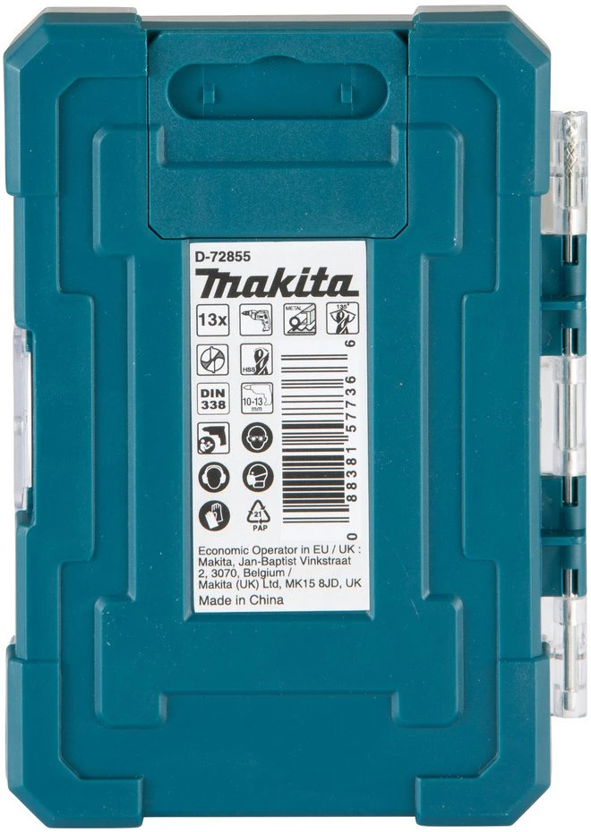 Grąžtas Makita HSS-TiN metalo grąžų rinkinys iš 13 vnt. D-72855