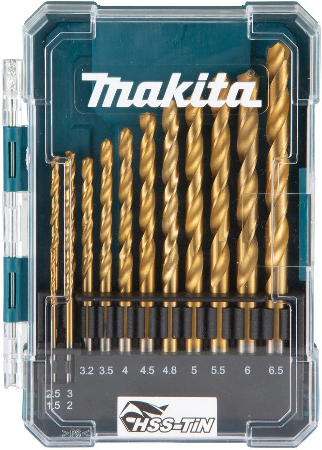 Grąžtas Makita HSS-TiN metalo grąžų rinkinys iš 13 vnt. D-72855