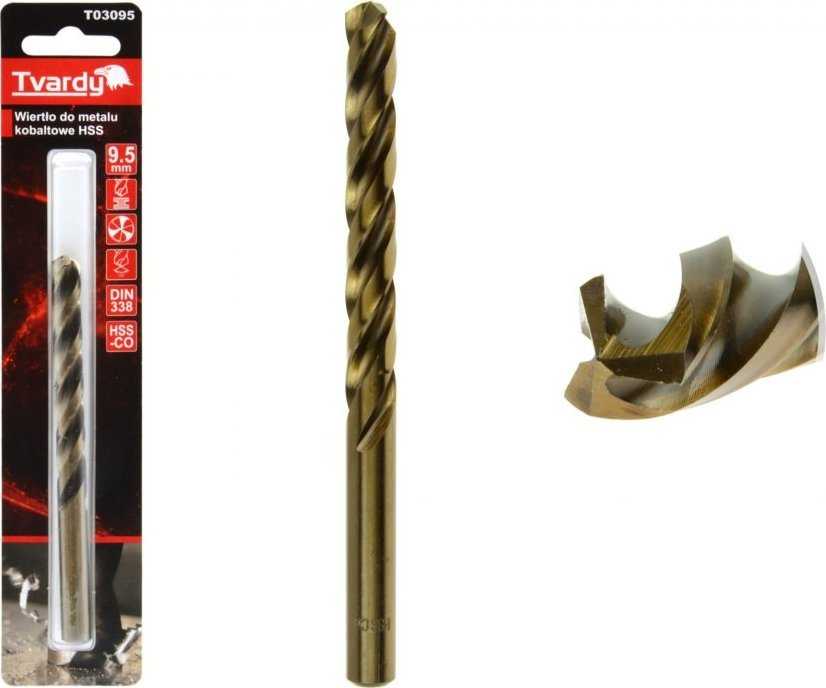 Grąžtas Tvardy Cobalt HSS M35 metalo grąžtas 9,5 mm (1/48/192)