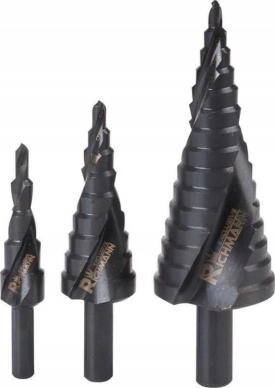 Grąžtas Tvardy HSS M2 kūginių grąžtų rinkinys 3 vnt. (4–12, 4–20, 4–32 mm) (50)