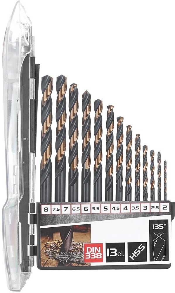 Grąžtas Tvardy Metalo grąžtų rinkinys HSS 2.0-8.0mm 13 vnt. (15/60)
