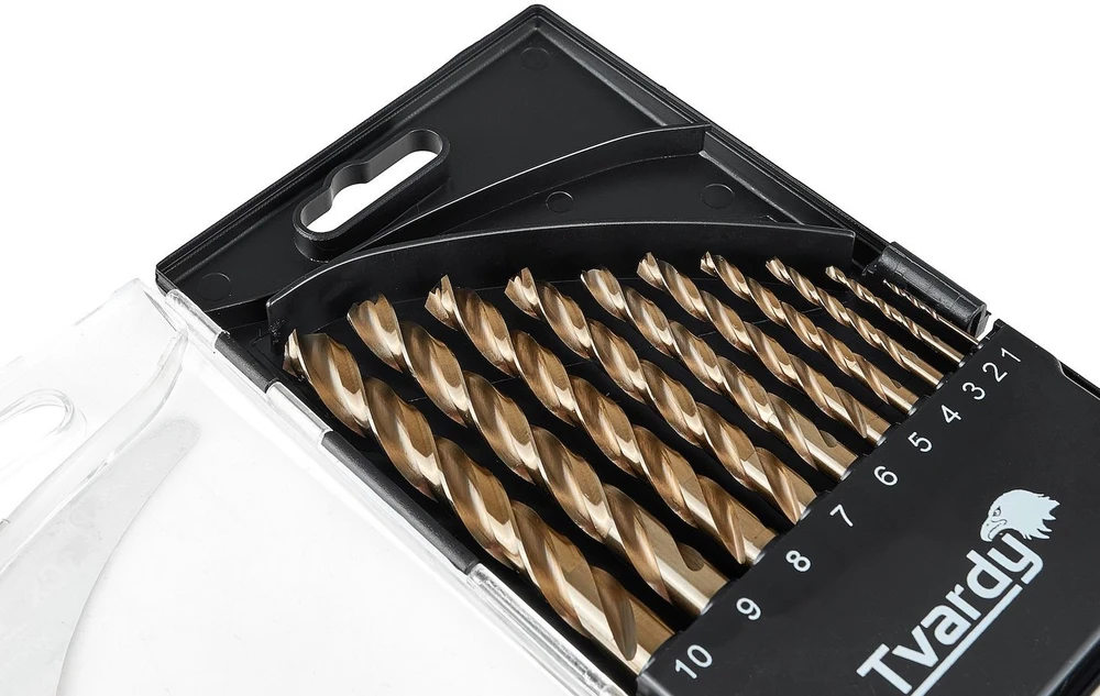 Grąžtas Grąžto Tvardy rinkinys kobalto grąžtų metalui HSS M35 10 vnt. 1-10mm (10/40)