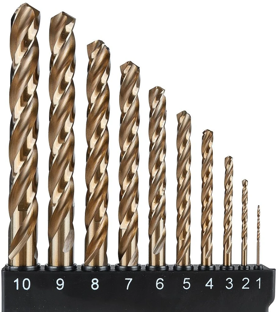 Grąžtas Grąžto Tvardy rinkinys kobalto grąžtų metalui HSS M35 10 vnt. 1-10mm (10/40)
