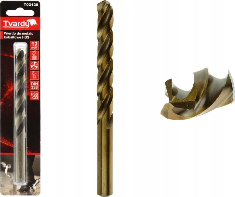 Grąžtas Tvardy Metalo grąžtas kobalto HSS M35 12 mm (1/50/150)