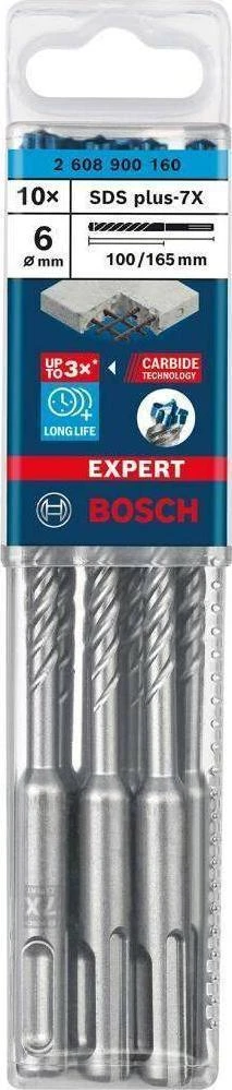 Bosch SDS-plus-7X grąžtas 6x100x165mm, 10 vnt.