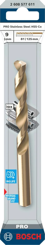 Bosch PRO HSS-Co grąžtas metal. 9,0mm, 1 vnt.