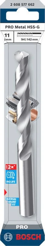 Grąžtas METAL DRILL BIT BOSCH 11X142MM HSS-G S