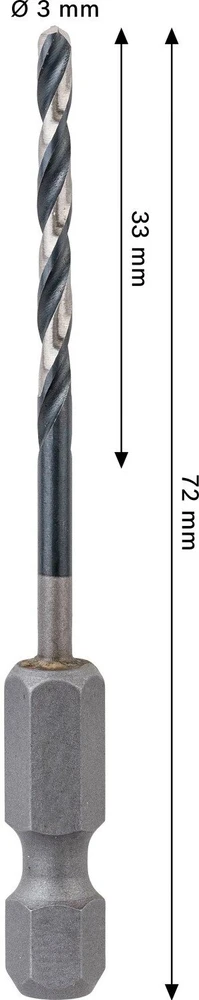 BOSCH HSS IMPACT metalo grąžtas 3 mm