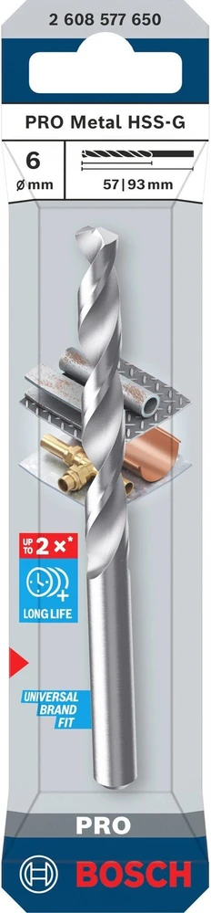 Grąžtas METAL DRILL BIT BOSCH 6X93MM HSS-G S