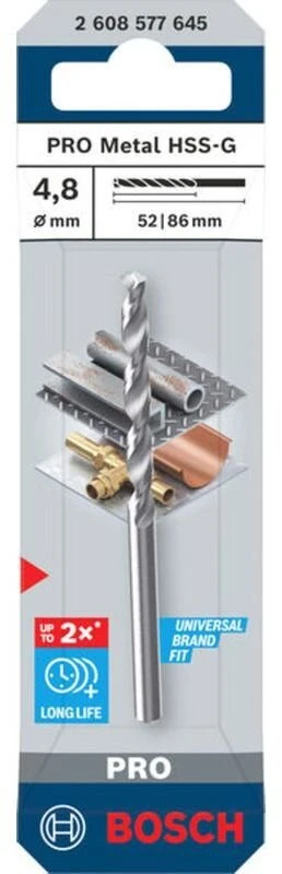 Grąžtas METAL DRILL BIT BOSCH 4.8X86MM HSS-G S