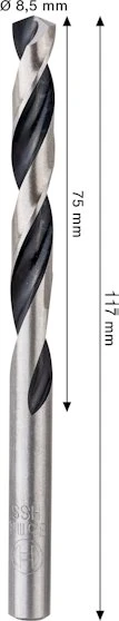 Grąžtas Bosch HSS TWIST DRILL BIT POINTTEQ 8.5MM