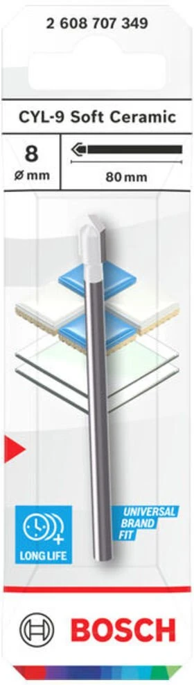 Bosch Grąžtas plytelėms CYL-9 8x80mm, 1 vnt.