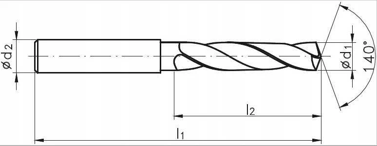 Grąžtas Walther Wiertło Fanar WIERTLO WEGLIK FI 8.60 47/89MM 3xD HA10 VHM AT X-DRILL DIN 6537