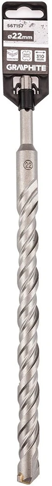 Graphite Wiertło SDS Plus dvigubas spiralinis betono grąžtas 22 x 310 mm