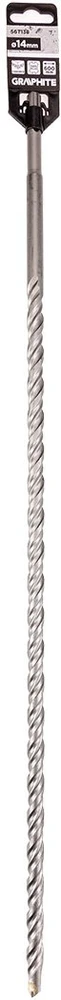 Graphite Wiertło SDS Plus dvigubas spiralinis betono grąžtas 14 x 600 mm