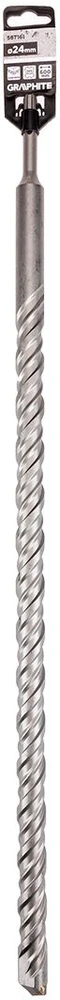 Graphite Wiertło SDS Plus dvigubas spiralinis betono grąžtas 24 x 600 mm