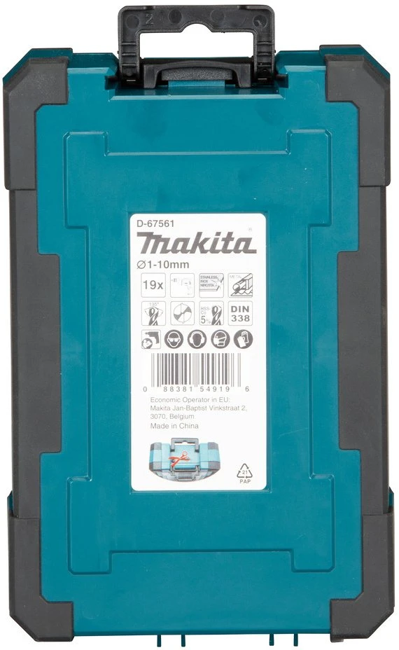 Grąžtas Makita Grąžtų komplektas 19 vnt. (1-10mm) HSS-Co 5% D-67561
