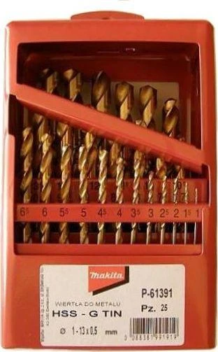 Grąžtas Makita Rinkinys grąžtų TYTAN HSS-G TIN 25szt 1-13mm