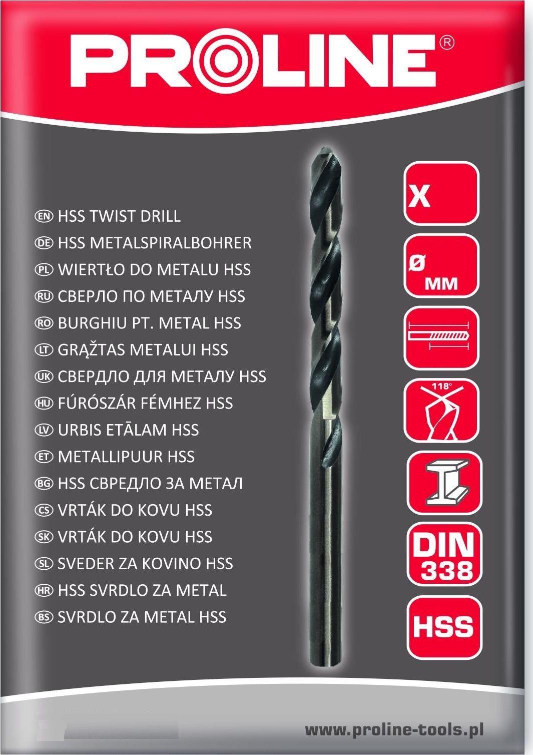 Wiertło Grąžtas metalui, HSS, DIN338, šlifavimui, 4,0 mm, vnt., 1 dėžutė, proline